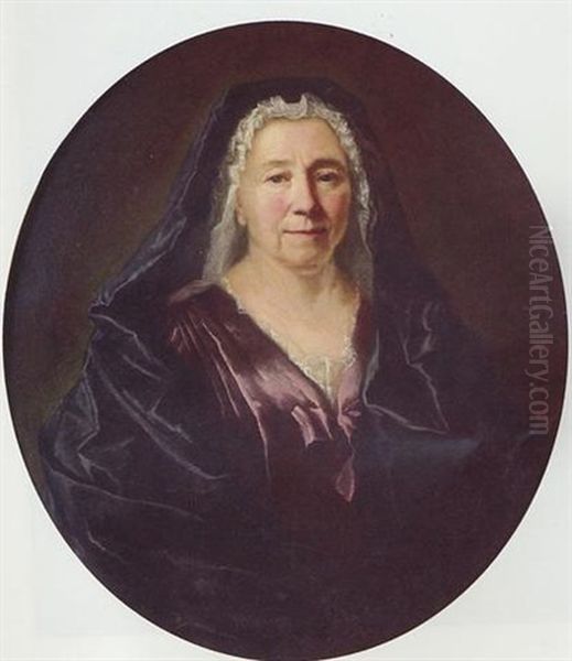 Portrait De Madame De La Roquette Buisson Durpaire Oil Painting by Hubert Drouais