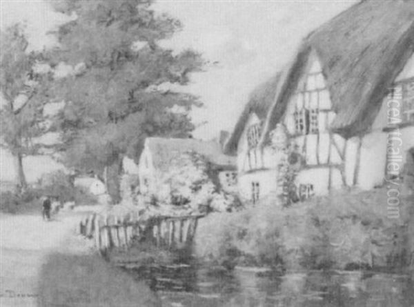 Cottages Oil Painting by William Staples Drown