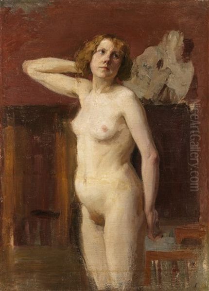 Standing Nude Oil Painting by Ivan Georgevich (Egorovich) Drozdov