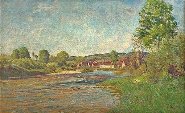 Fruhling Am Fluss Oil Painting by Hermann Druck