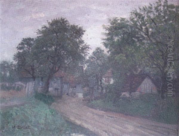 Dorfeingang Oil Painting by Hermann Druck