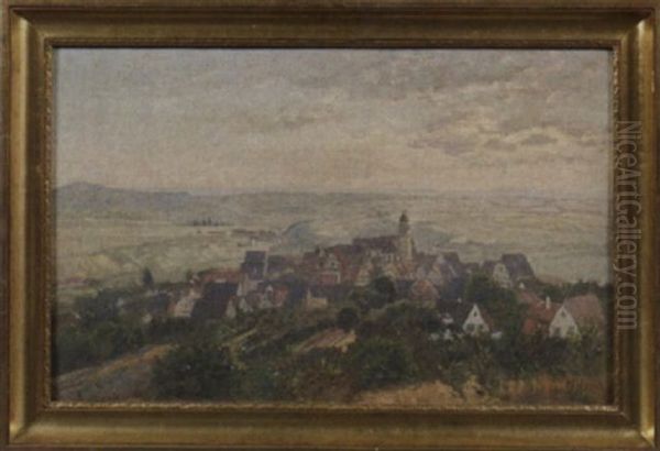 Ansicht Von Leonburg Mit Umgebender Landschaft Oil Painting by Hermann Druck