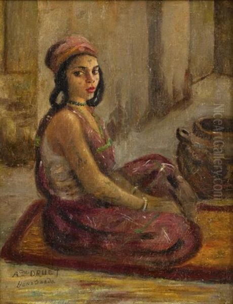 Jeune Fille De Bou Saada Oil Painting by Antoine Druet