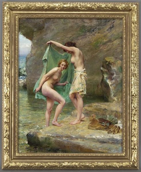 Bathing Beauties Oil Painting by Arthur Drummond