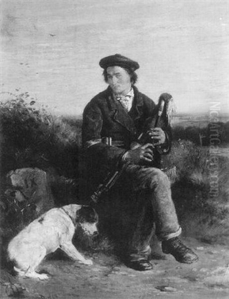 Piper With Dog Oil Painting by James Drummond