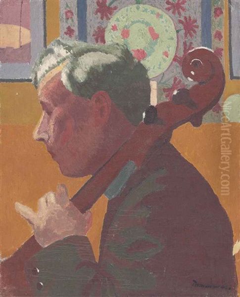 The Cellist Oil Painting by Malcolm Drummond