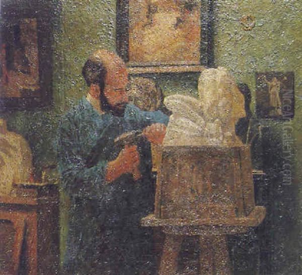 Interior, Sculptor's Studio Oil Painting by Malcolm Drummond