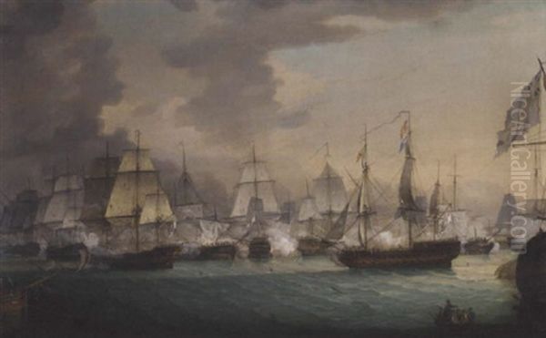 The Battle Of The Nile, 1st August, 1798 by Samuel Drummond