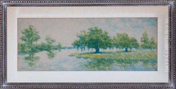 Live Oak Trees On The Louisiana Bayou Oil Painting by Alexander John Drysdale