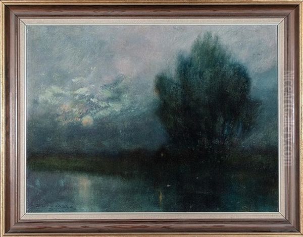 Moonlight On The Louisiana Bayou Oil Painting by Alexander John Drysdale