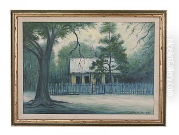 Louisiana Cottage, Probably Shreveport Oil Painting by Alexander John Drysdale