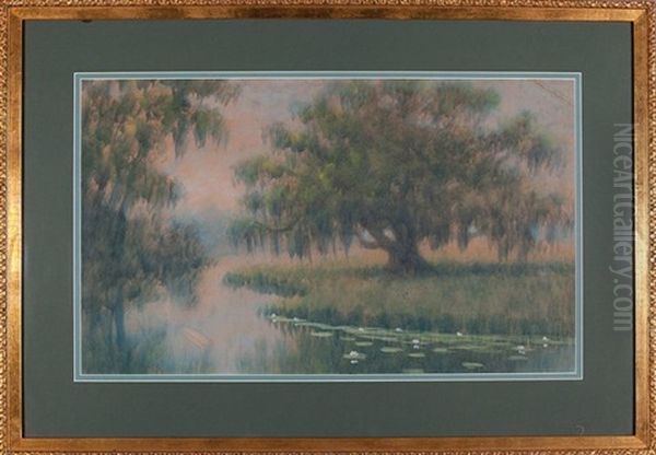 Live Oaks In The Louisiana Bayou Oil Painting by Alexander John Drysdale