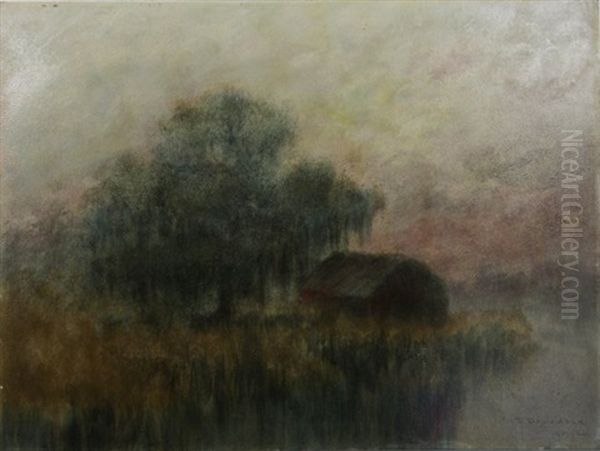 House In Landscape Oil Painting by Alexander John Drysdale