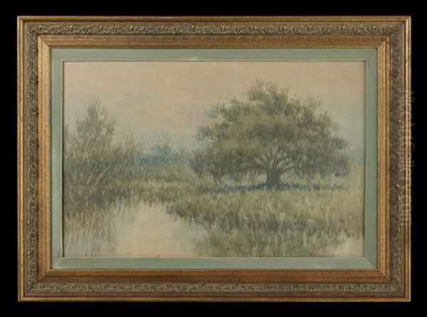 Twilight In Southern Louisiana Oil Painting by Alexander John Drysdale