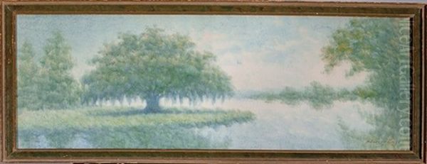 Louisiana Live Oak Tree On The Bayou Oil Painting by Alexander John Drysdale