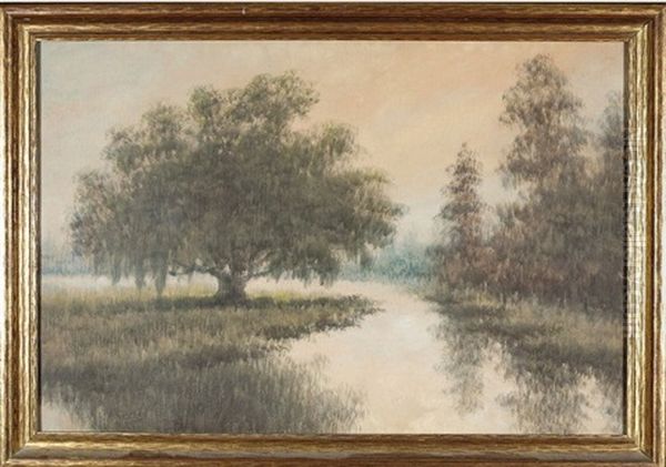 Live Oak In The Louisiana Bayou Oil Painting by Alexander John Drysdale