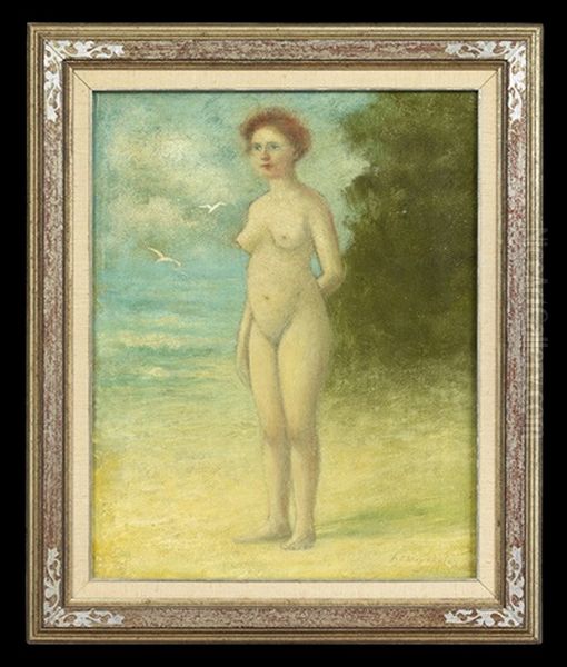 The Bather, On The Lake Shore Oil Painting by Alexander John Drysdale