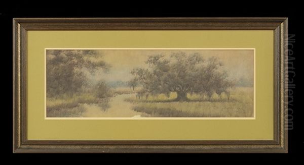 Bayou Landscape With A Live Oak Oil Painting by Alexander John Drysdale