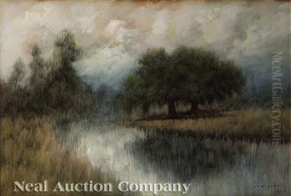 Two Live Oak Trees Oil Painting by Alexander John Drysdale