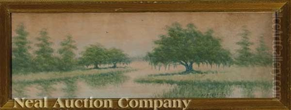 Oak Trees On The Louisiana Bayou Oil Painting by Alexander John Drysdale