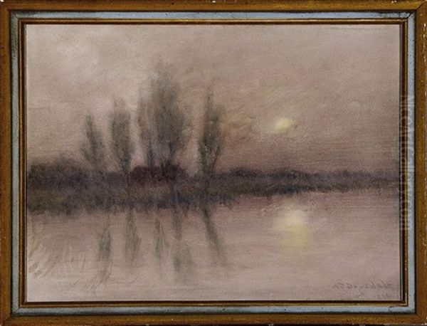 Five Cypress Trees, Hazy Morning by Alexander John Drysdale