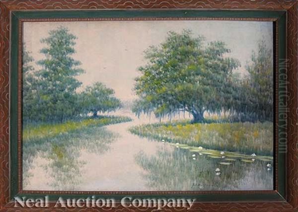 Live Oaks Along The Bayou Oil Painting by Alexander John Drysdale