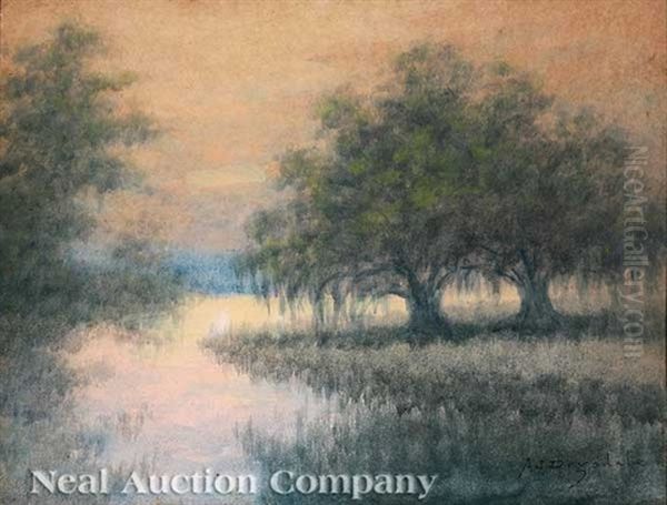 Louisiana Oak, Dawn Oil Painting by Alexander John Drysdale