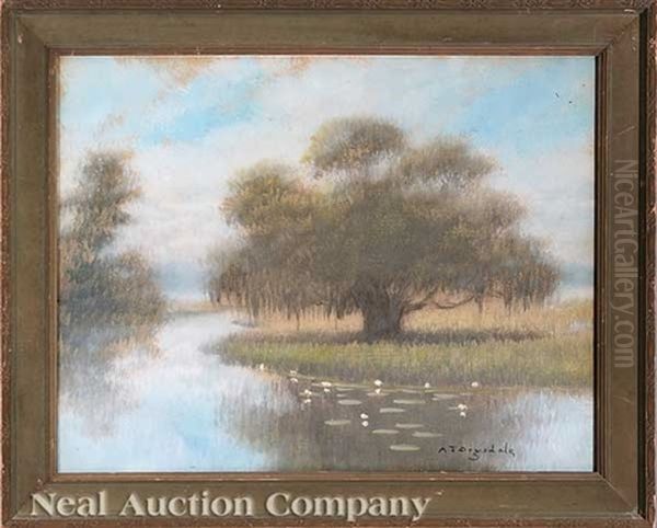 Live Oak, Louisiana Bayou Oil Painting by Alexander John Drysdale