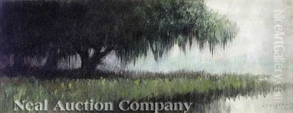 Live Oak On The Louisiana Bayou Oil Painting by Alexander John Drysdale