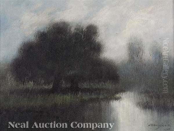 Louisiana Landscape With Live Oak Trees Oil Painting by Alexander John Drysdale