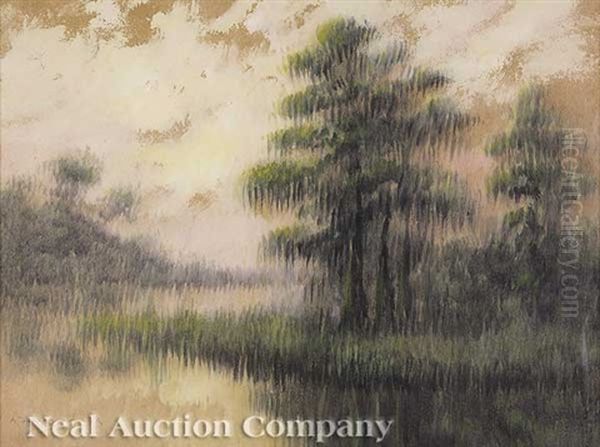 Live Oaks In The Louisiana Bayou Oil Painting by Alexander John Drysdale