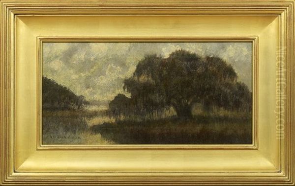 Oak Trees Along The Bayou Oil Painting by Alexander John Drysdale