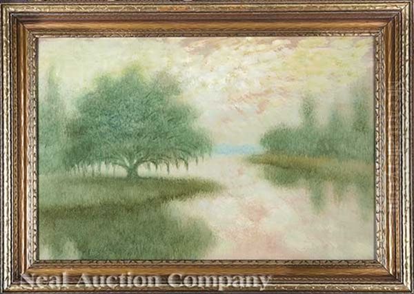 Hazy Autumn Evening Bayou Teche, La Oil Painting by Alexander John Drysdale