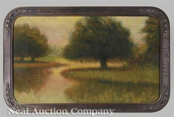 Autumnal Bayou Scene Oil Painting by Alexander John Drysdale