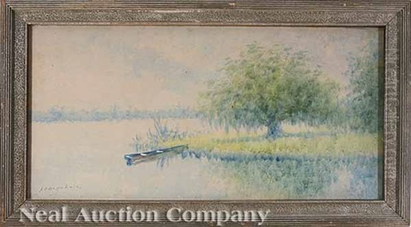 Pirogue Under The Live Oak Oil Painting by Alexander John Drysdale