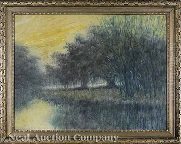 Autumn Evening On A Louisiana Bayou Oil Painting by Alexander John Drysdale