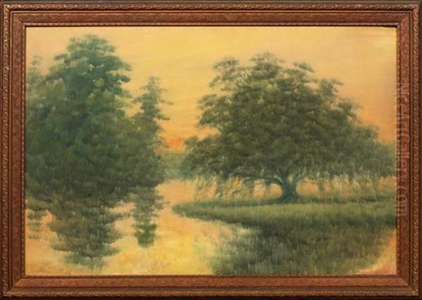 Sunrise On The Louisiana Bayou Oil Painting by Alexander John Drysdale