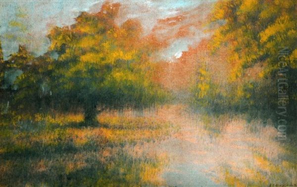 Bayou In Autumn Oil Painting by Alexander John Drysdale