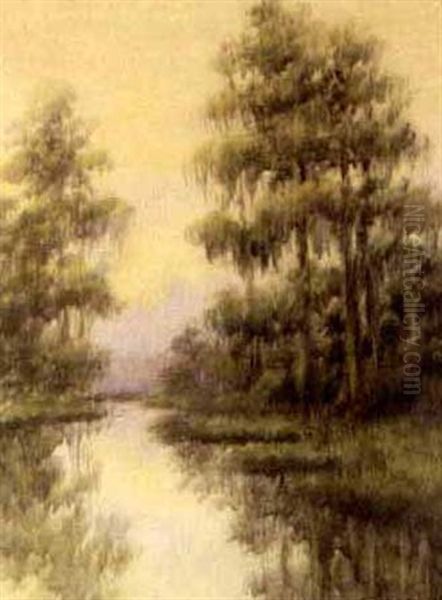 Live Oaks Along The Bayou Oil Painting by Alexander John Drysdale