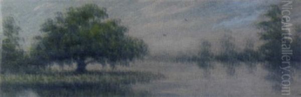 Classic Bayou Landscape Oil Painting by Alexander John Drysdale