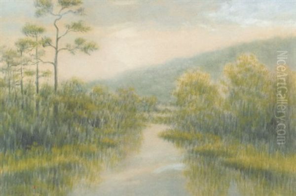 The Hills Of Columbia, Louisiana On The Ouachita River Oil Painting by Alexander John Drysdale