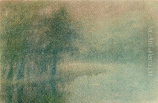 Cypress In The Mist Oil Painting by Alexander John Drysdale