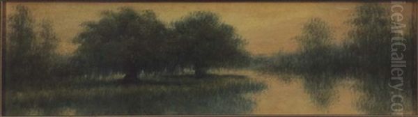 Oak And Cypress Bayou Oil Painting by Alexander John Drysdale