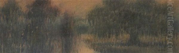 Evening On A Louisiana Bayou Oil Painting by Alexander John Drysdale