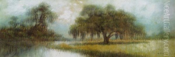 Louisiana Swamp Oil Painting by Alexander John Drysdale