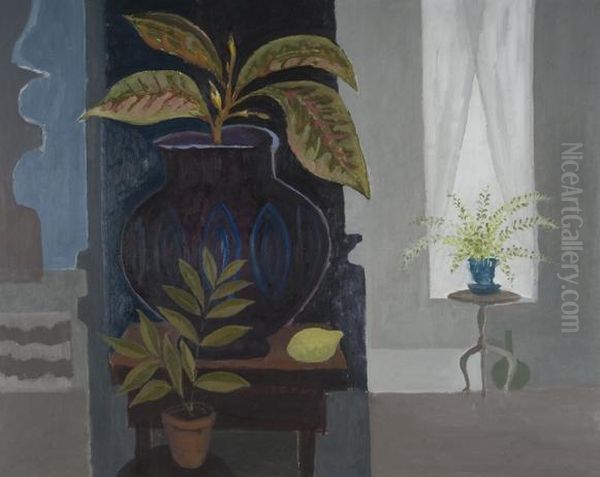 Still Life With Plants Oil Painting by Arthur Armstrong