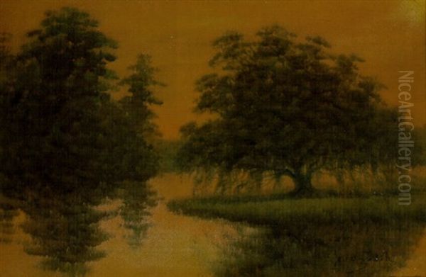 Sunset Over The Bayou Oil Painting by Alexander John Drysdale