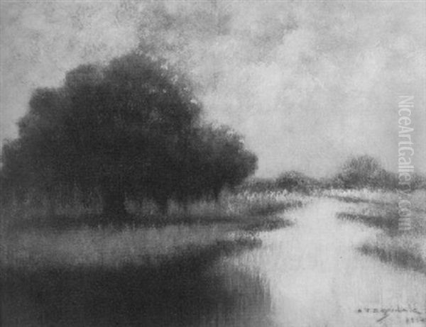 Bayou Scene With Live Oak Oil Painting by Alexander John Drysdale