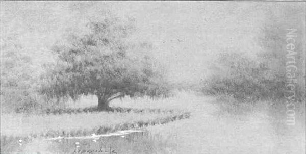 Bayou Scene With Live Oak And Lilypads Oil Painting by Alexander John Drysdale