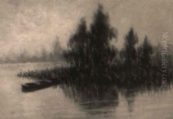 Marsh Scene With Pirogue Oil Painting by Alexander John Drysdale